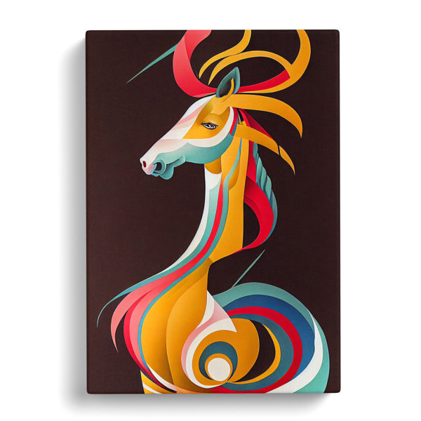 Metro Lane Art Nouveau Horse No.6 Wrapped Canvas Graphic Art